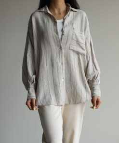 شومیز راه راه لینن TGHV_H&M