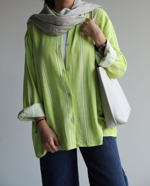 شومیز سبز راه راه TGHV_H&M