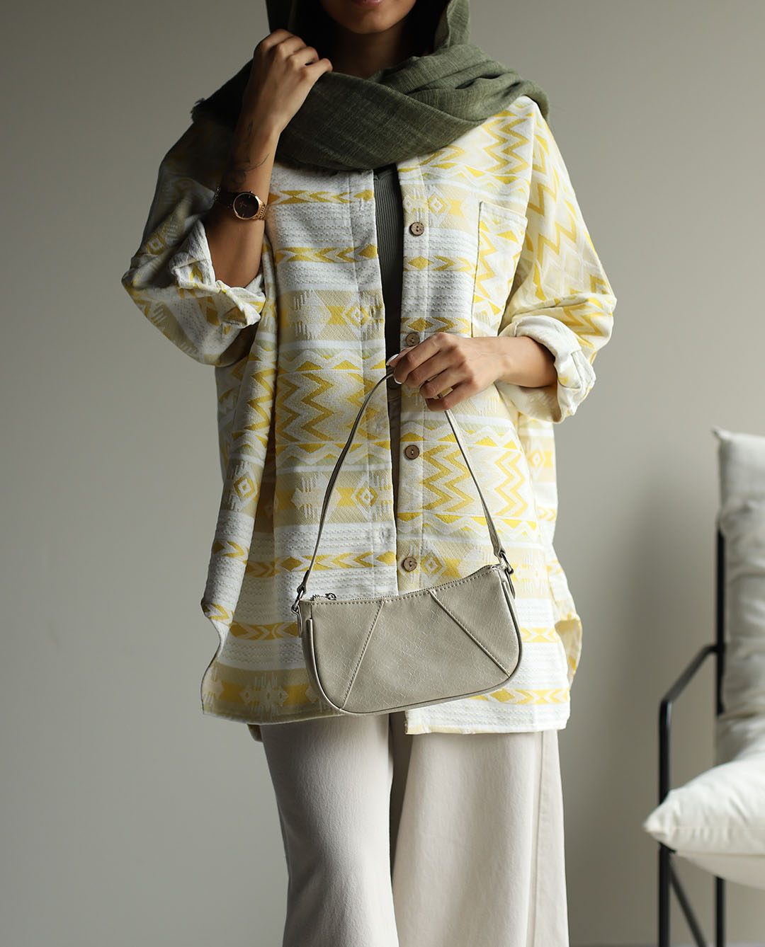 شومیز طرحدار پاییزه IVORY