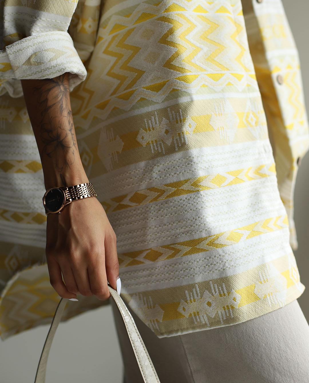 شومیز طرحدار پاییزه IVORY - تصویر 2