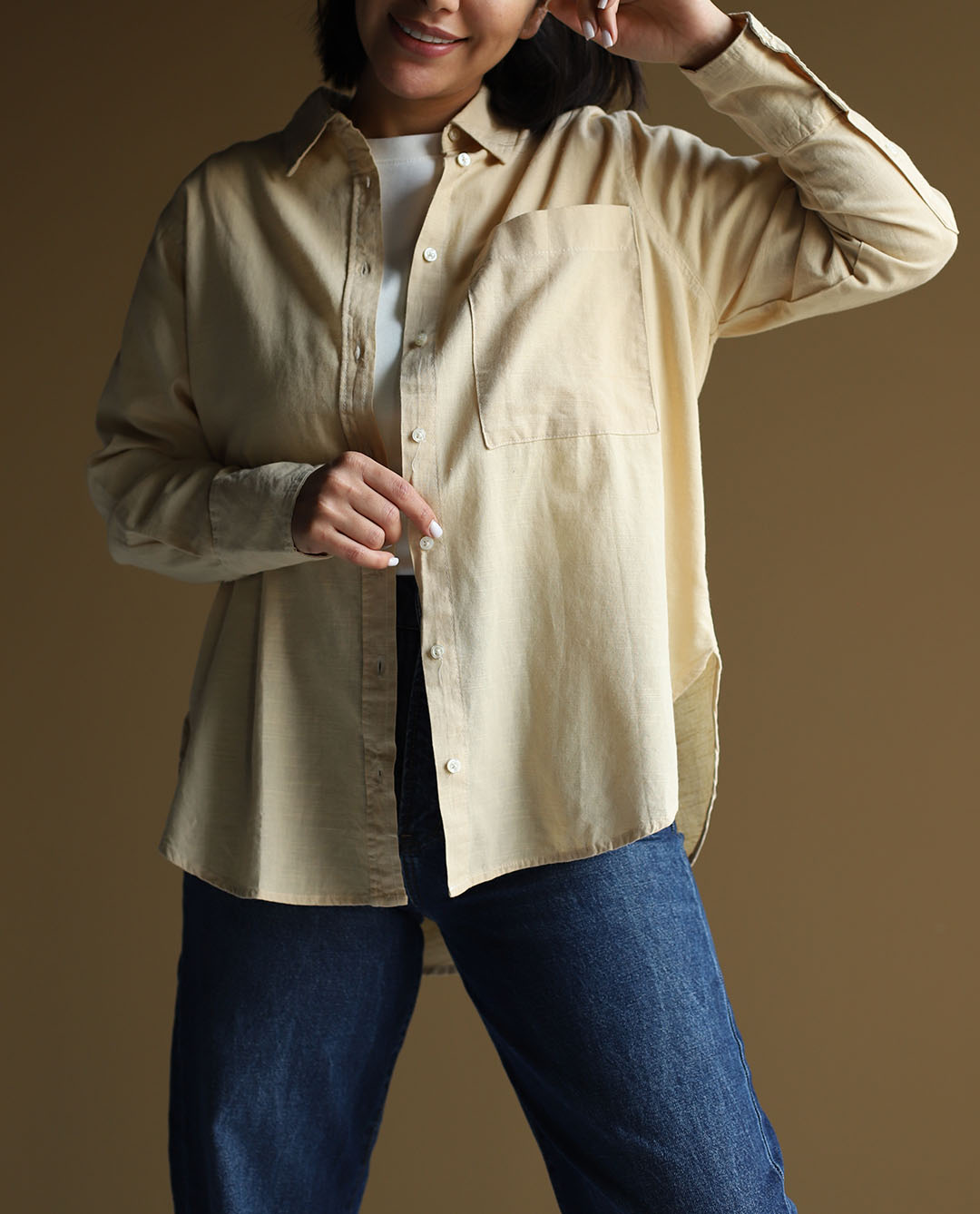 شومیز کرم C.6431 NEW LOOK - تصویر 6