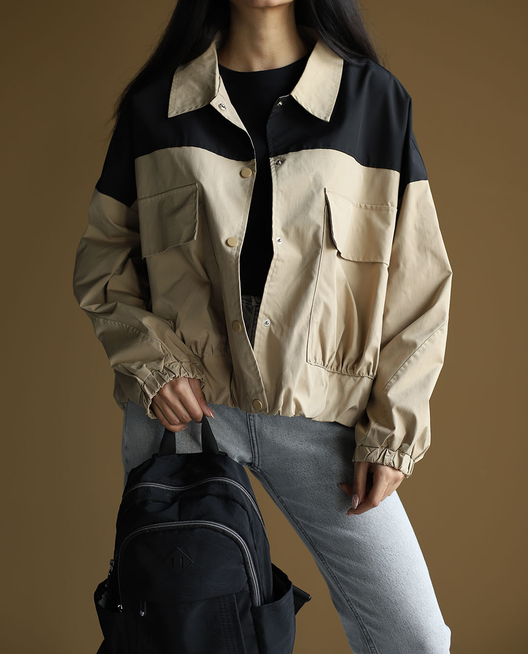 جکت بالا مشکی C.71170 COS - تصویر 5