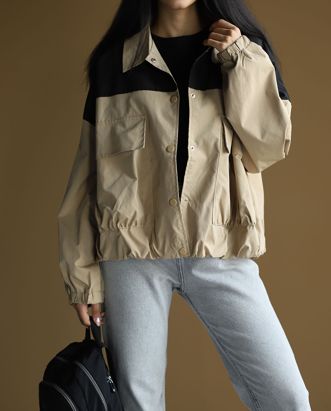 جکت بالا مشکی C.71170 COS - تصویر 4