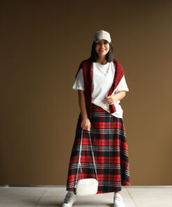 دامن چهارخونه قرمز 01_Vintage