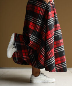 Alternative view of دامن چهارخونه قرمز 01_Vintage