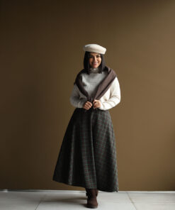 دامن چهارخونه سبز 02_C.71542 Vintage