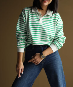 کراپ راه راه یقه دار C.71203 Marka