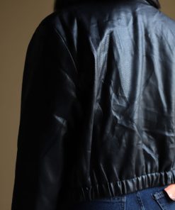 Alternative view of کاپشن چرم مشکی C.71168 COS