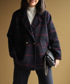 کت چهارخونه سرمه ایی C.71667 Valencia