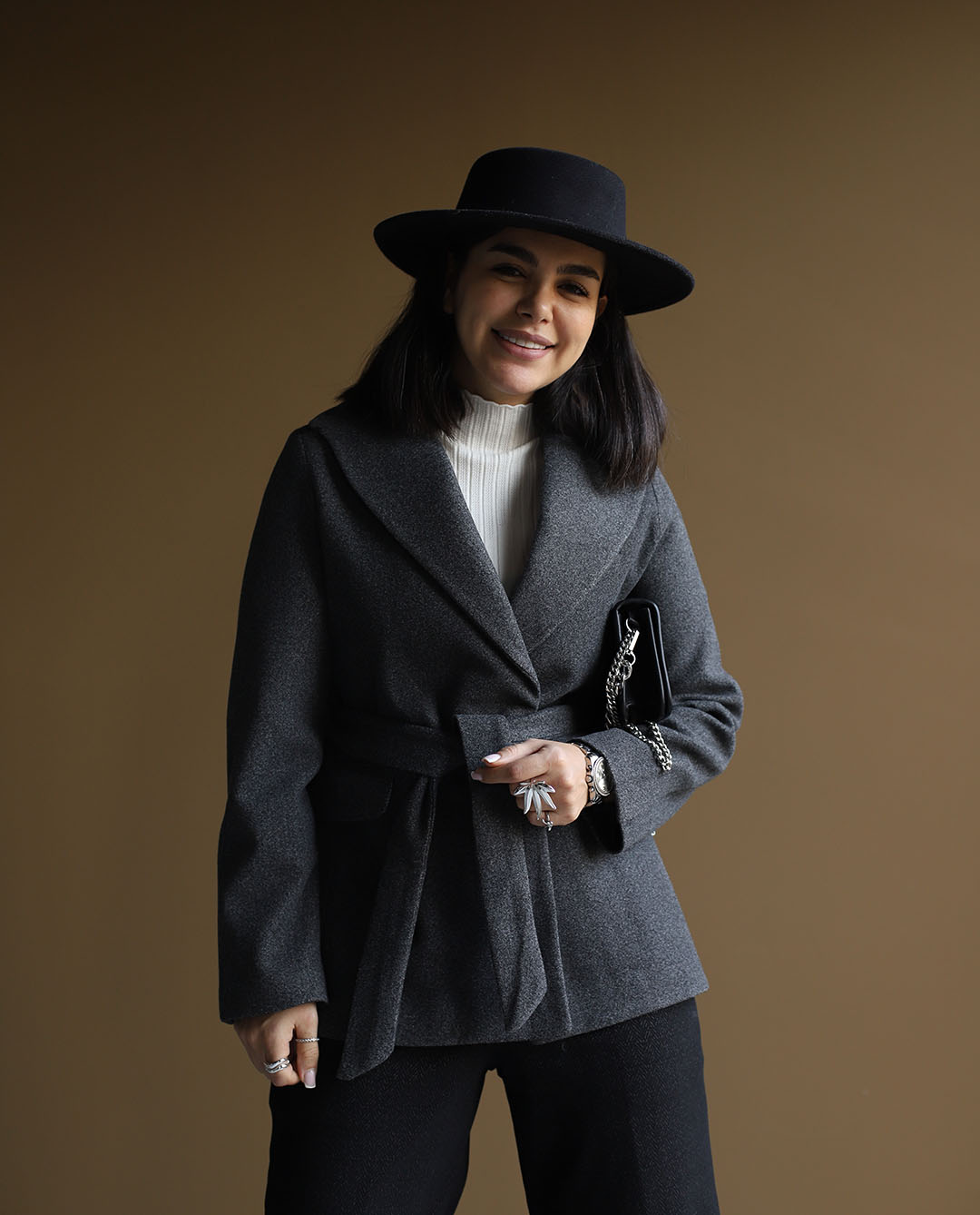 پالتو کوتاه کمردار C.71591 502/DUMA - تصویر 5