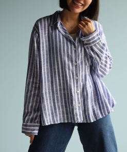 شومیز آبی راه راه C.6921 RMT/H&M