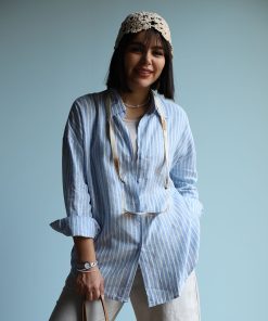 شومیز لینن راه راه C.71816 ROSH_bershka