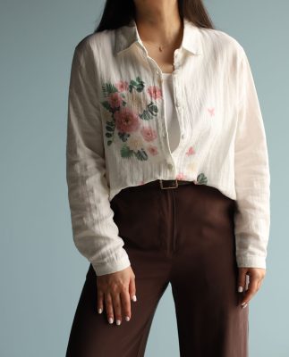 شومیز طرح گل C.71870 TEH