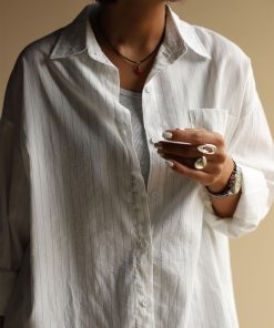 شومیز راه راه C.7104 HRMY_02 - تصویر 4