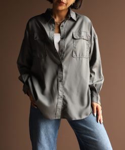 شومیز طوسیC.6163 American Holic
