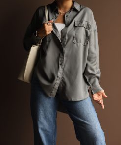 شومیز طوسیC.6163 American Holic - تصویر 3