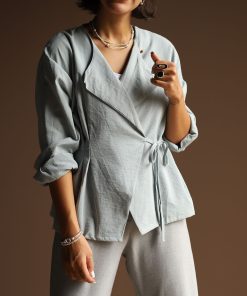 شومیز یه ور بندی C.71797 TEH - تصویر 4