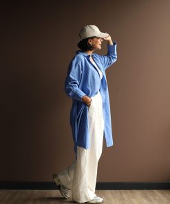 مانتو بلند آبی C.72036/2 AB - تصویر 6
