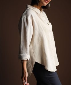 شومیز لینن C.6975 TGHV_Nutural - تصویر 3