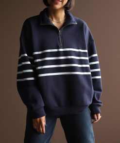 دورس نیم زیپ راه راه C.72146 Marka_Bershka - تصویر 6