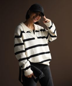 بافت یقه شکاری راه راه C.72188/2 Mondik_black - تصویر 5